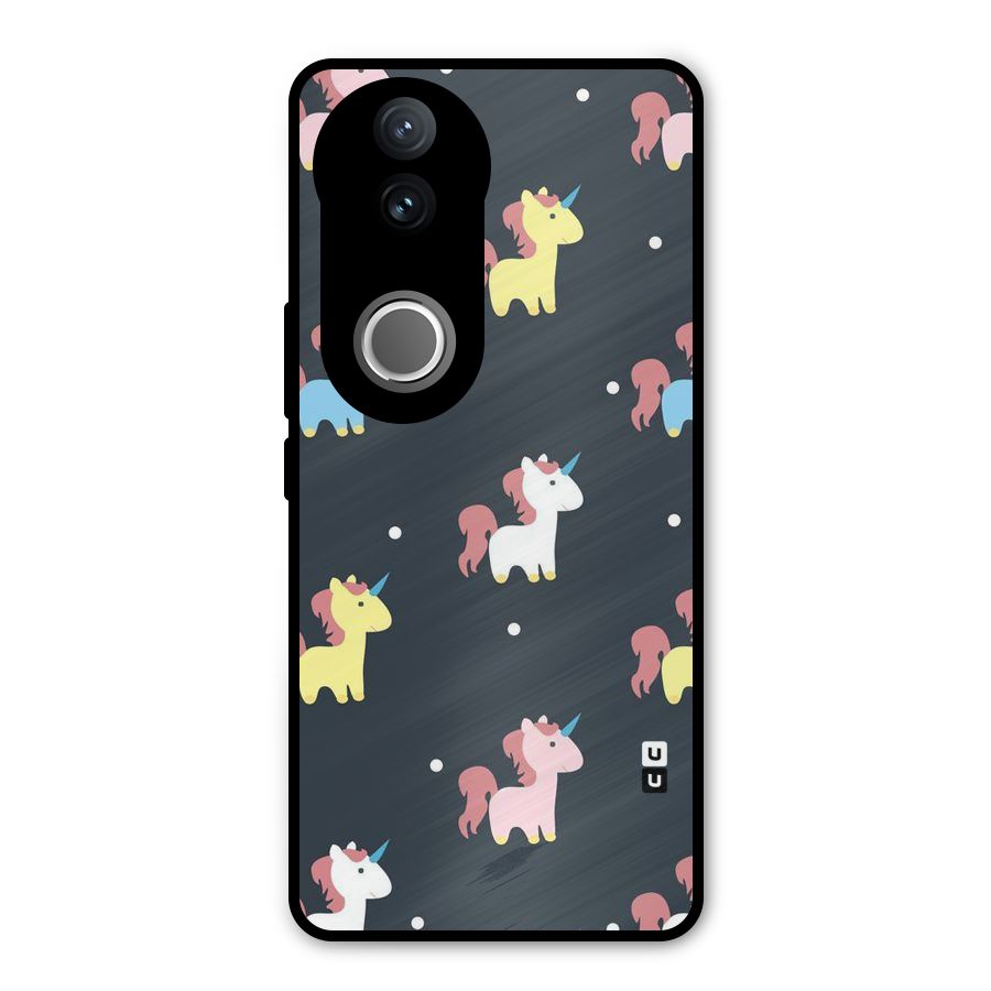 Unicorn Pattern Metal Back Case for Vivo V50