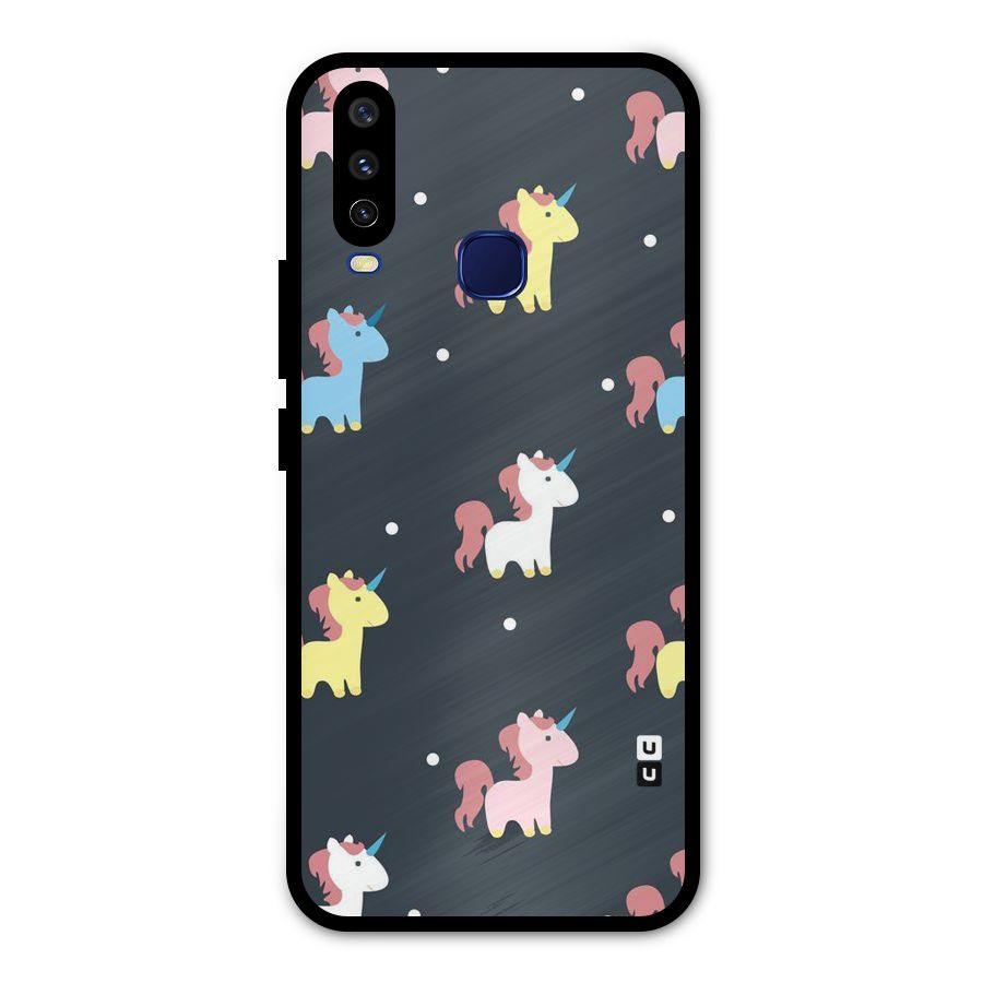 Unicorn Pattern Metal Back Case for Vivo Y15