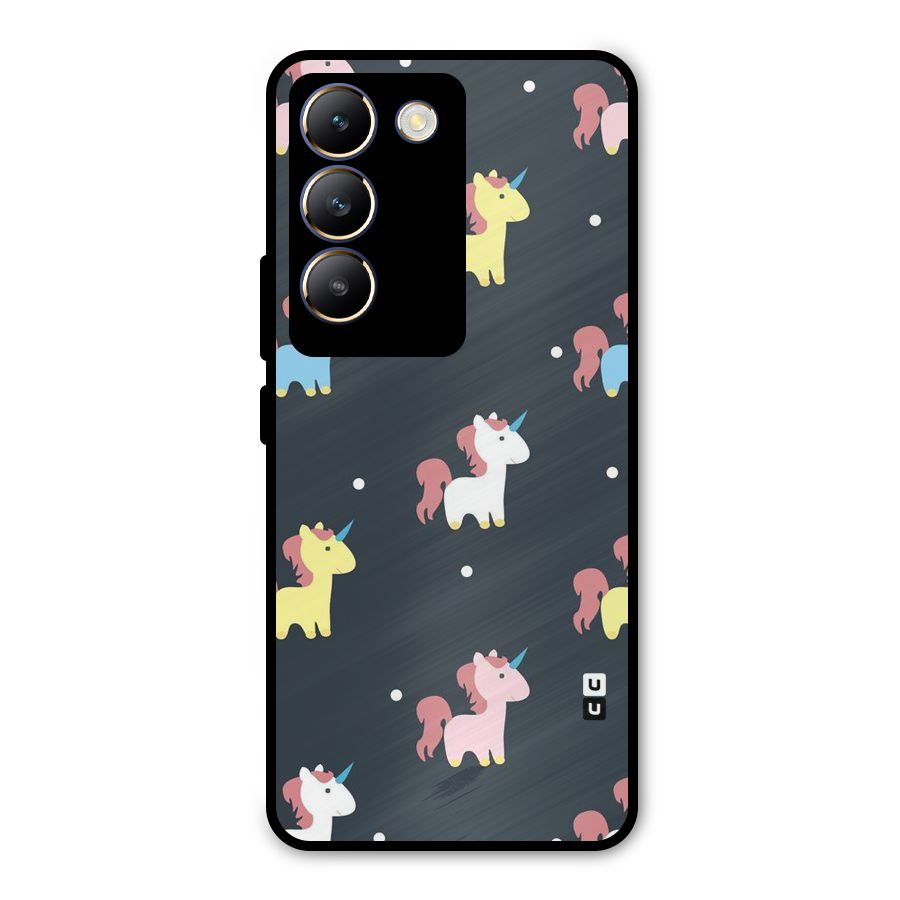Unicorn Pattern Metal Back Case for Vivo Y200e