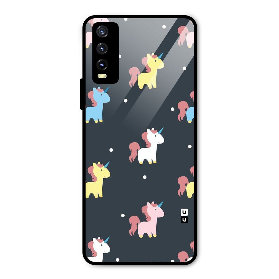 Unicorn Pattern Metal Back Case for Vivo Y20i