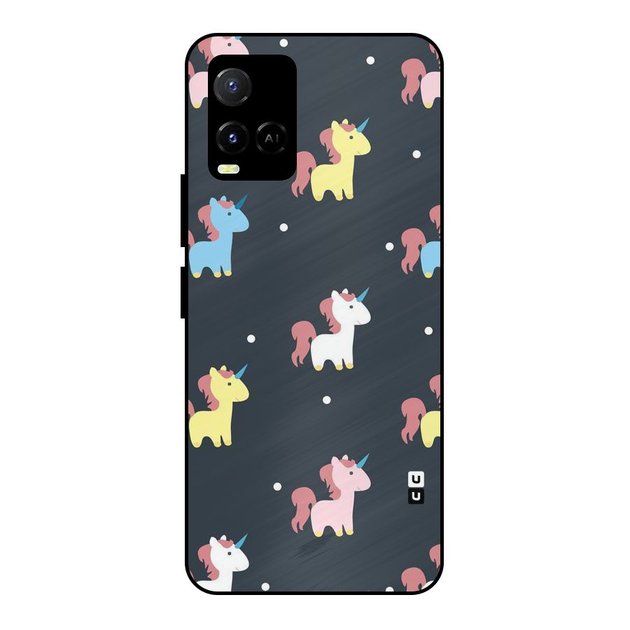 Unicorn Pattern Metal Back Case for Vivo Y21