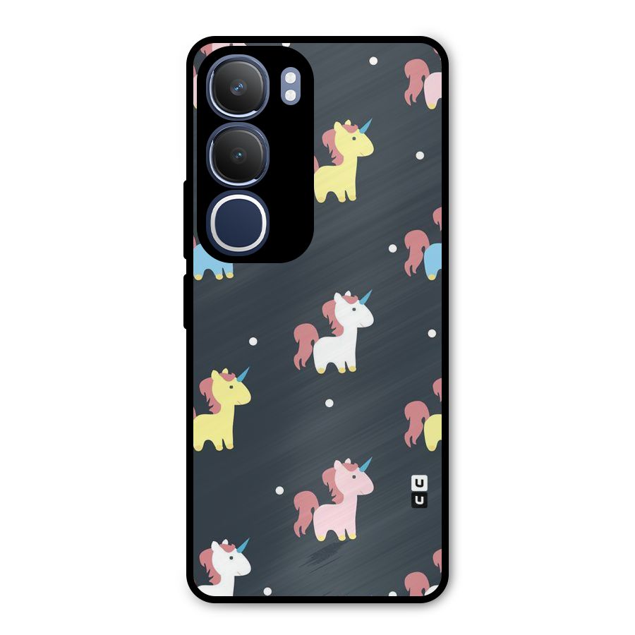 Unicorn Pattern Metal Back Case for Vivo Y29