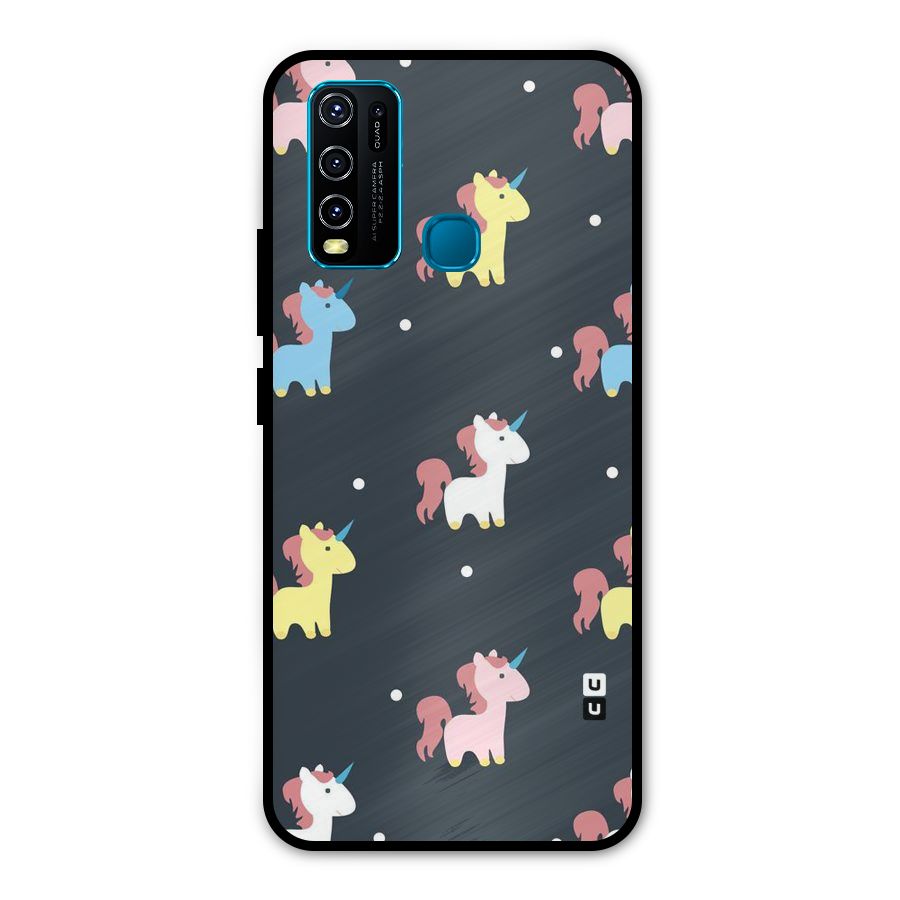 Unicorn Pattern Metal Back Case for Vivo Y30