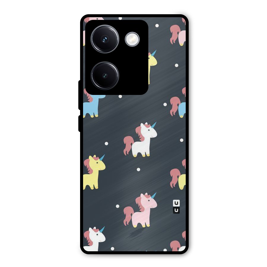 Unicorn Pattern Metal Back Case for Vivo Y300 Plus