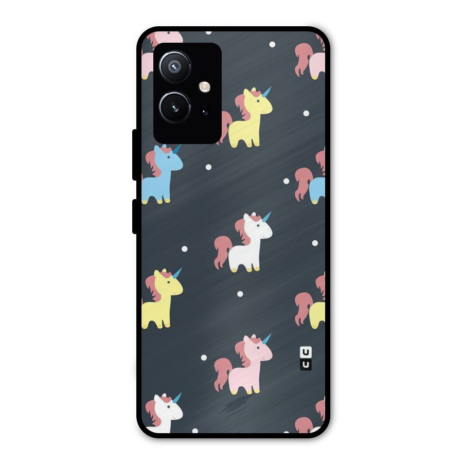 Unicorn Pattern Metal Back Case for Vivo Y75 5G