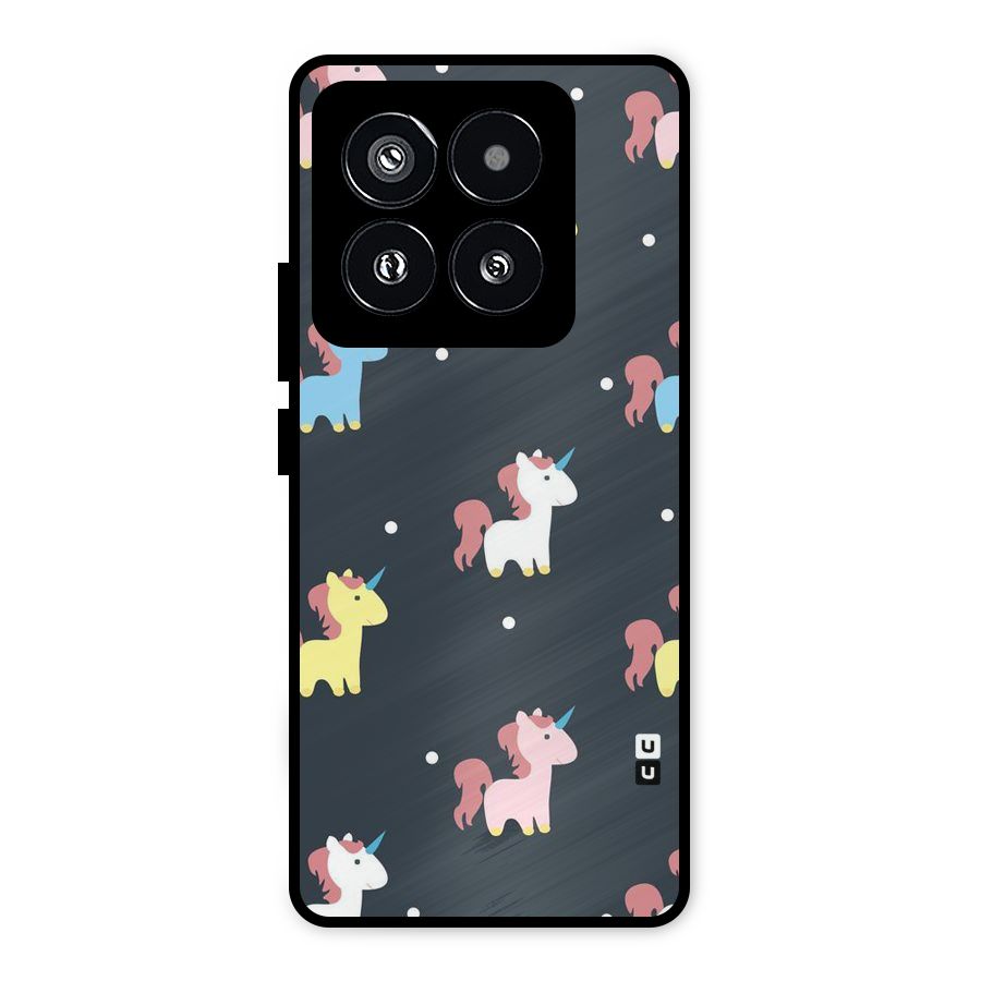 Unicorn Pattern Metal Back Case for Xiaomi 14 Pro