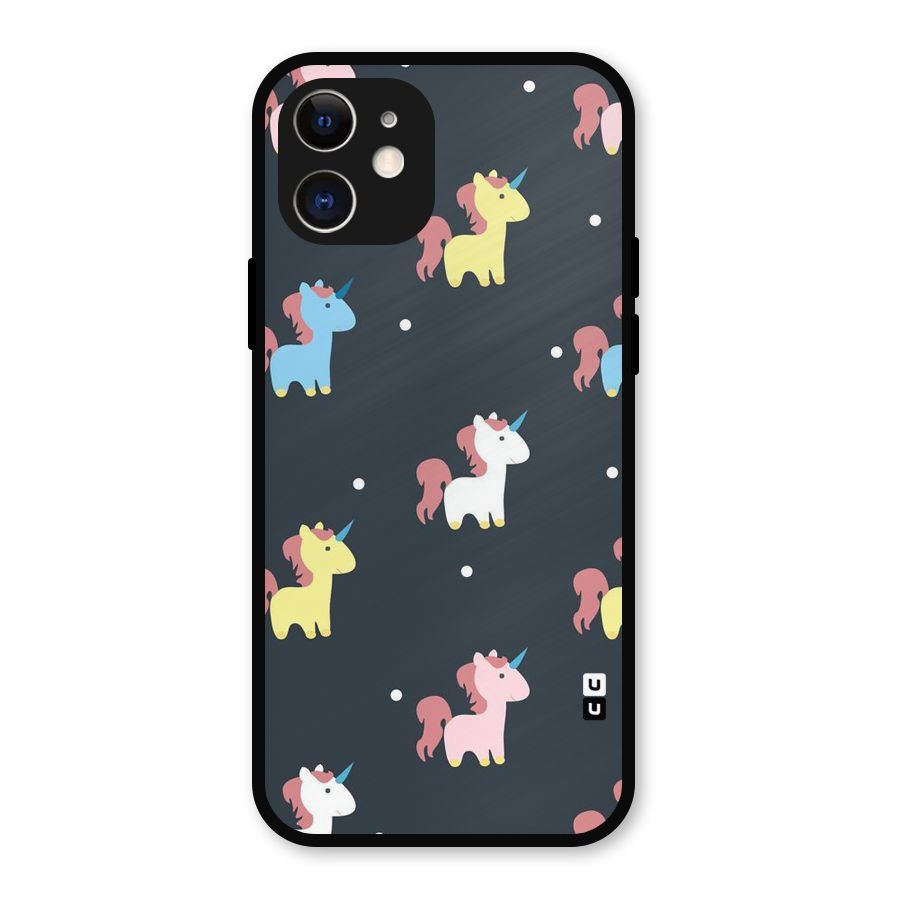 Unicorn Pattern Metal Back Case for iPhone 12