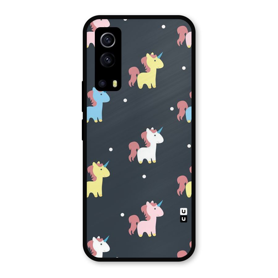 Unicorn Pattern Metal Back Case for iQOO Z3