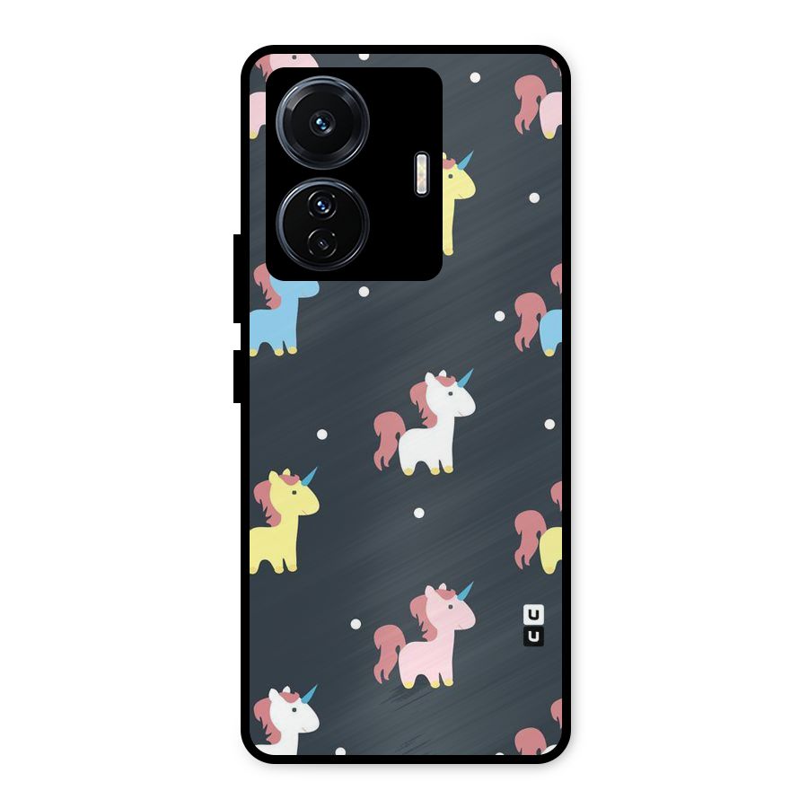 Unicorn Pattern Metal Back Case for iQOO Z6