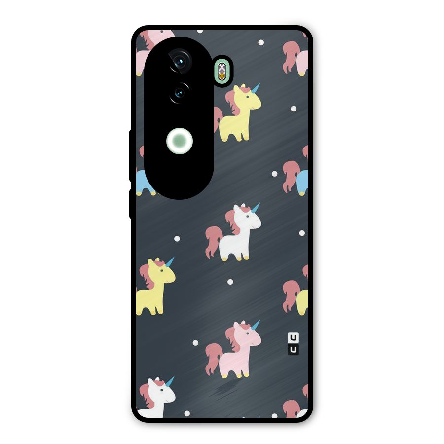 Unicorn Pattern Metal Back Case for iQOO Z9s