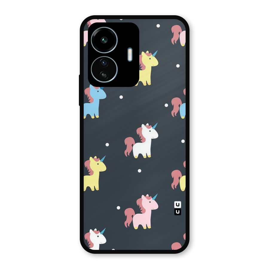Unicorn Pattern Metal Back Case for vivo iQOO Z6 Lite 5G