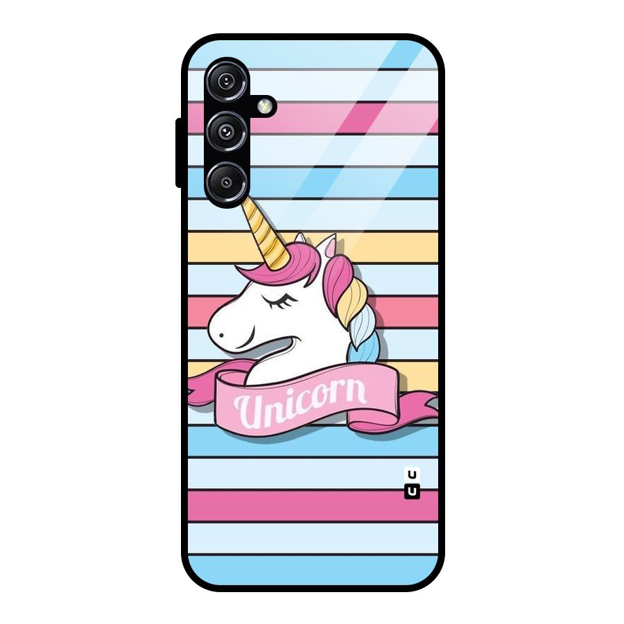 Unicorn Stripes Glass Back Case for Galaxy M34 5G