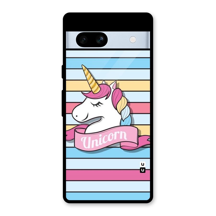 Unicorn Stripes Glass Back Case for Google Pixel 7a