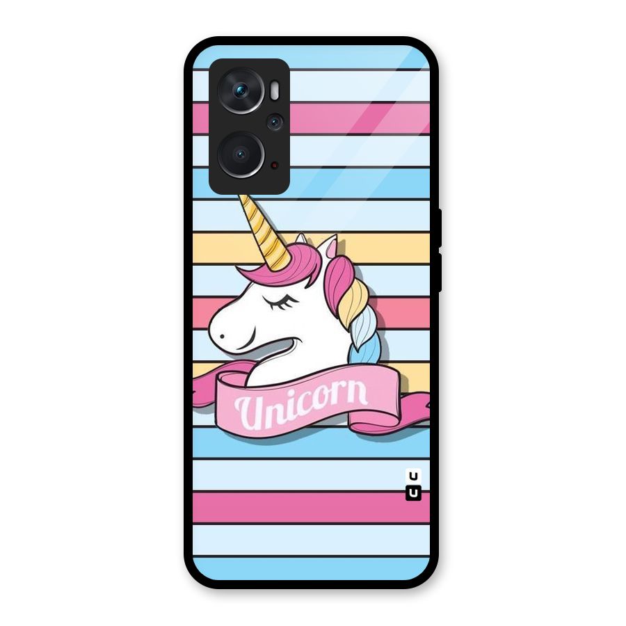 Unicorn Stripes Glass Back Case for Oppo K10 4G