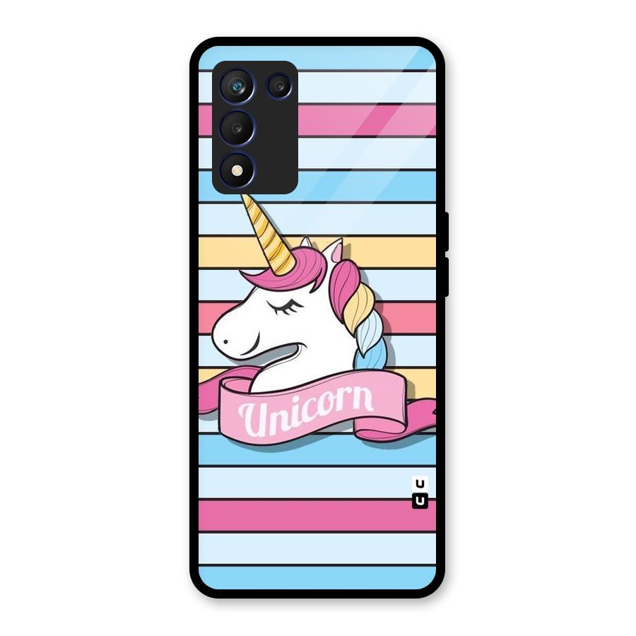 Unicorn Stripes Glass Back Case for Realme 9 5G Speed