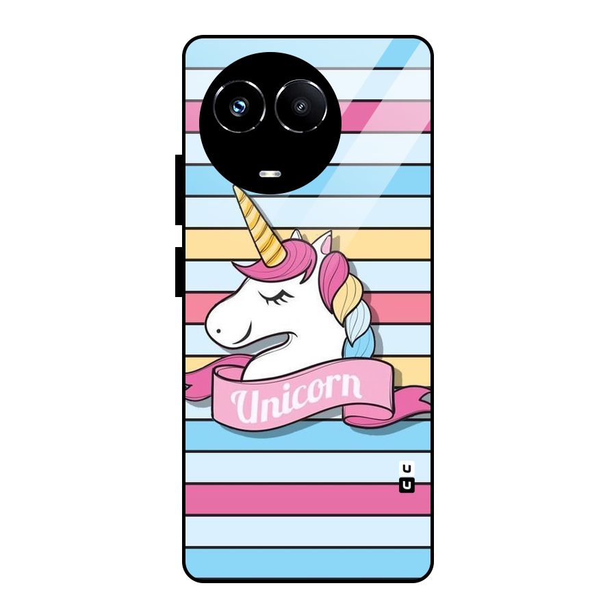 Unicorn Stripes Glass Back Case for Realme Narzo 60X