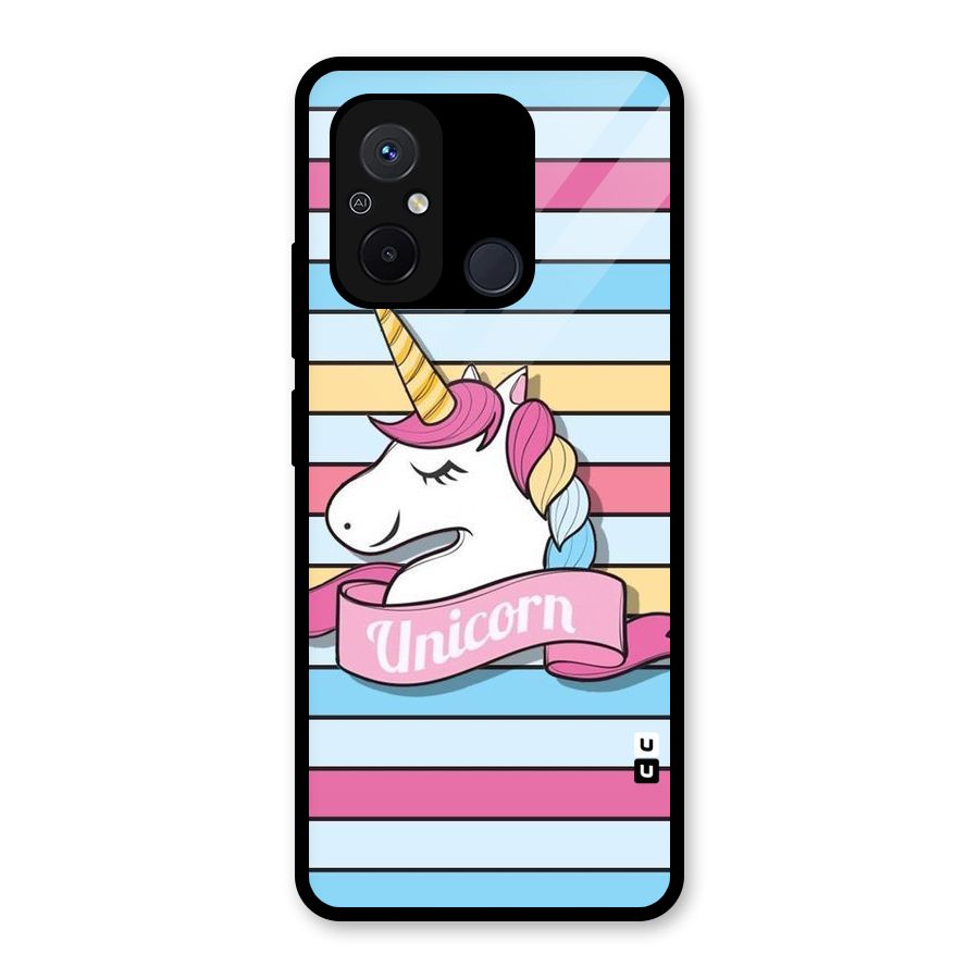Unicorn Stripes Glass Back Case for Redmi 12C