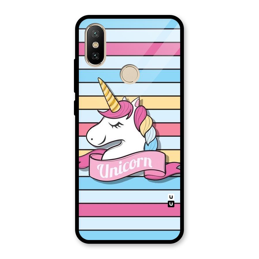 Unicorn Stripes Glass Back Case for Redmi A2