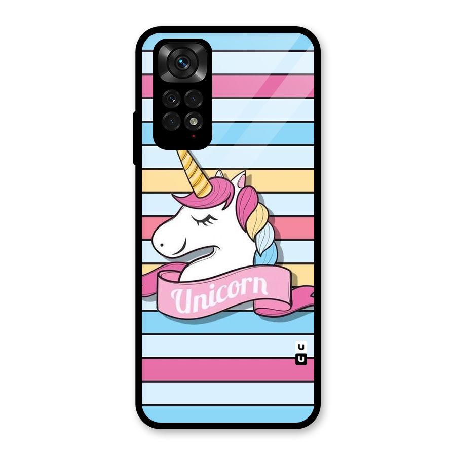 Unicorn Stripes Glass Back Case for Redmi Note 11S