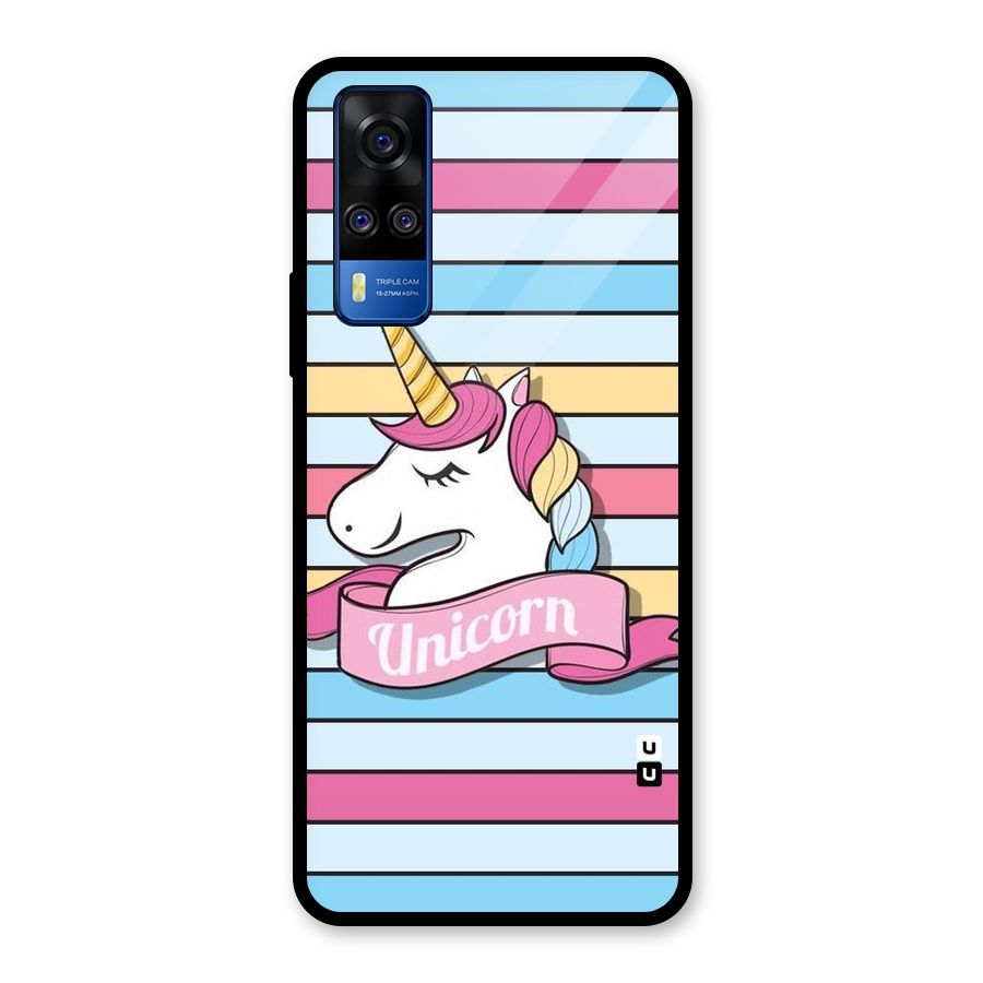Unicorn Stripes Glass Back Case for Vivo Y31