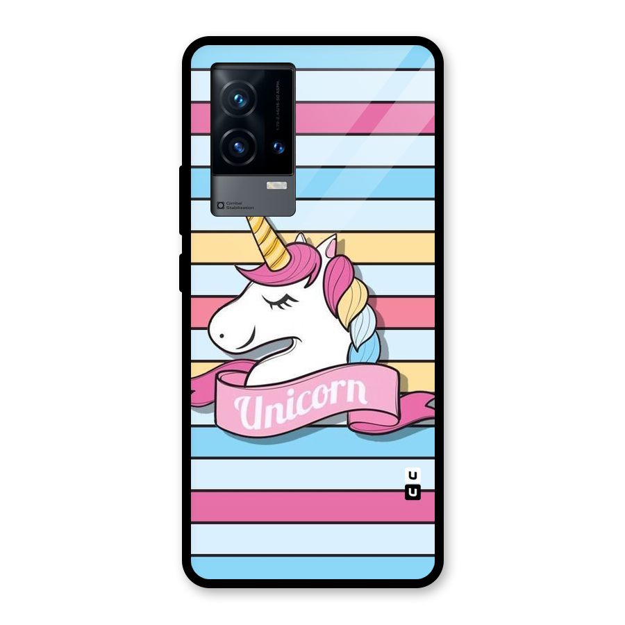 Unicorn Stripes Glass Back Case for iQOO 9 5G