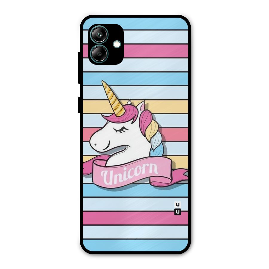 Unicorn Stripes Metal Back Case for Galaxy A04