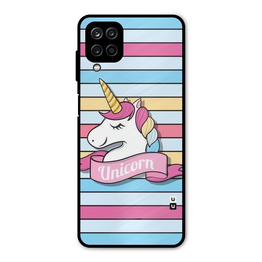 Unicorn Stripes Metal Back Case for Galaxy A12