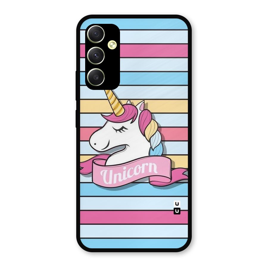 Unicorn Stripes Metal Back Case for Galaxy A34