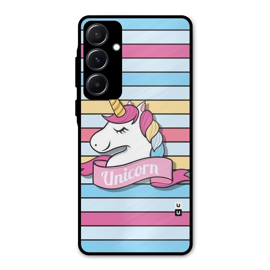 Unicorn Stripes Metal Back Case for Galaxy A55