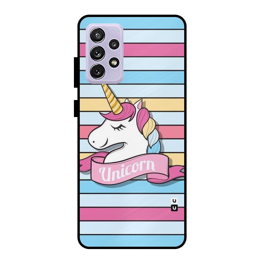 Unicorn Stripes Metal Back Case for Galaxy A72