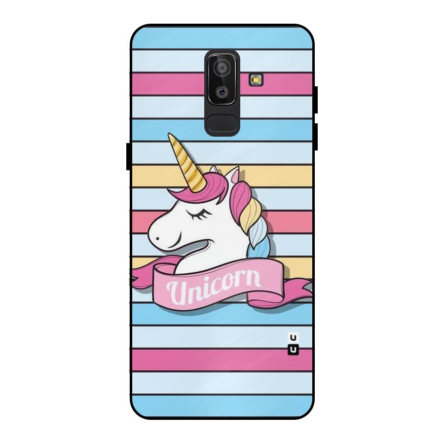 Unicorn Stripes Metal Back Case for Galaxy J8