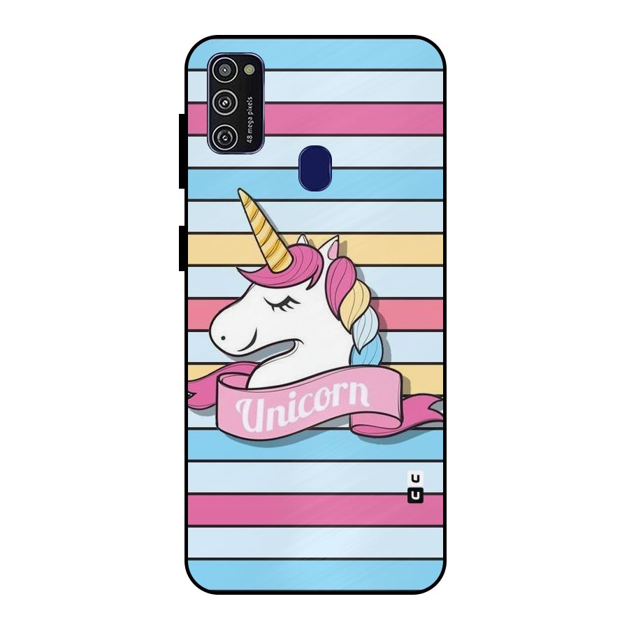 Unicorn Stripes Metal Back Case for Galaxy M21