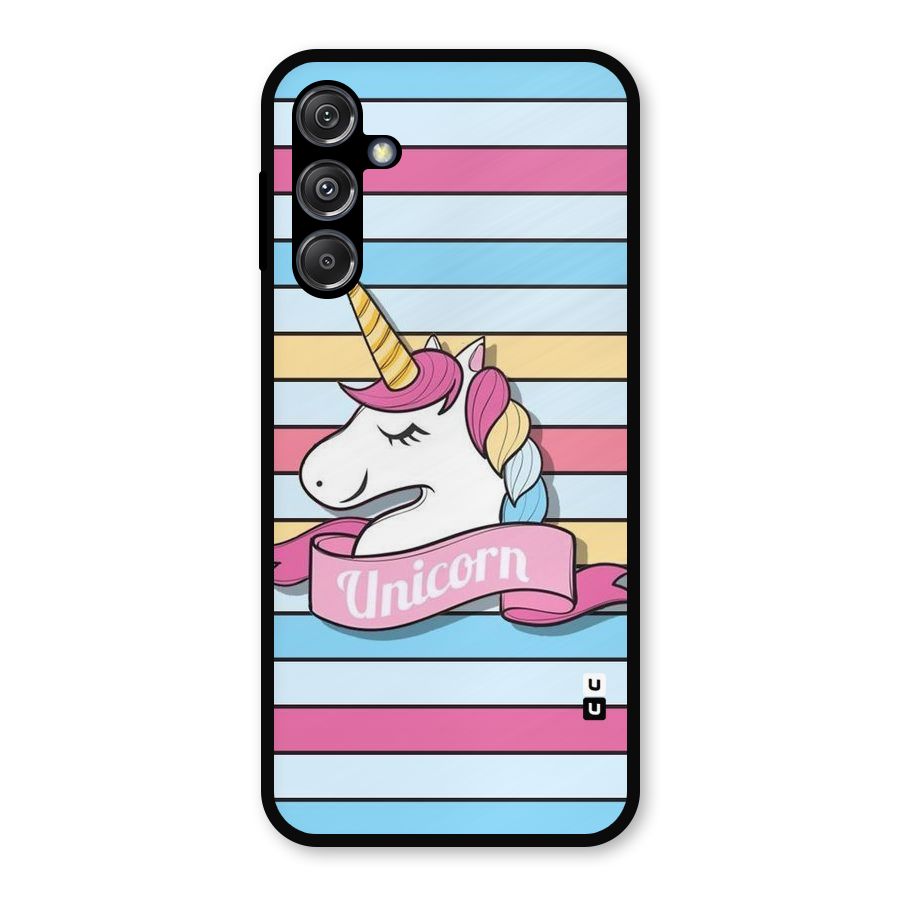 Unicorn Stripes Metal Back Case for Galaxy M34 5G
