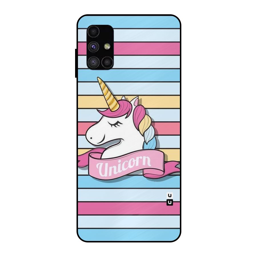 Unicorn Stripes Metal Back Case for Galaxy M51