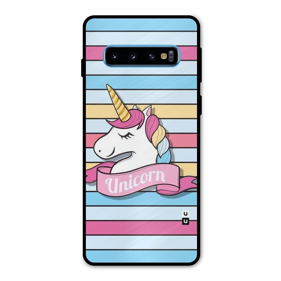 Unicorn Stripes Metal Back Case for Galaxy S10