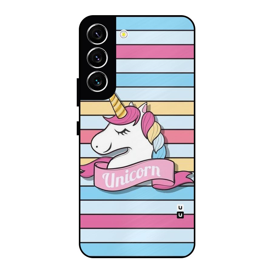 Unicorn Stripes Metal Back Case for Galaxy S22 5G