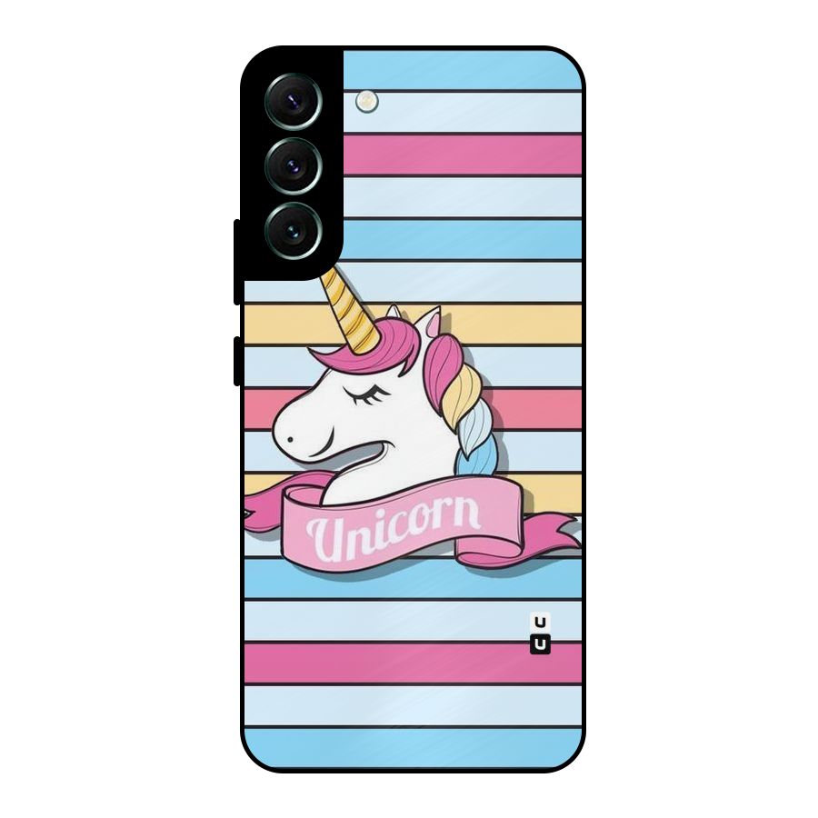 Unicorn Stripes Metal Back Case for Galaxy S22 Plus 5G