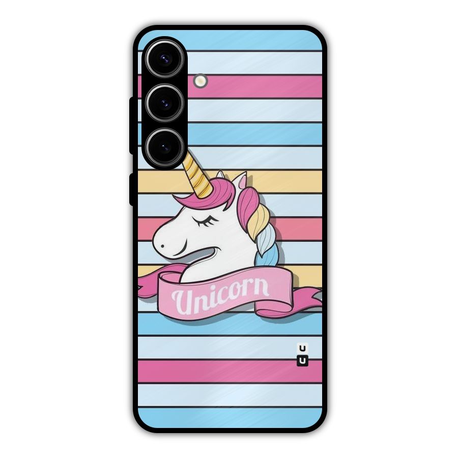 Unicorn Stripes Metal Back Case for Galaxy S24 Plus