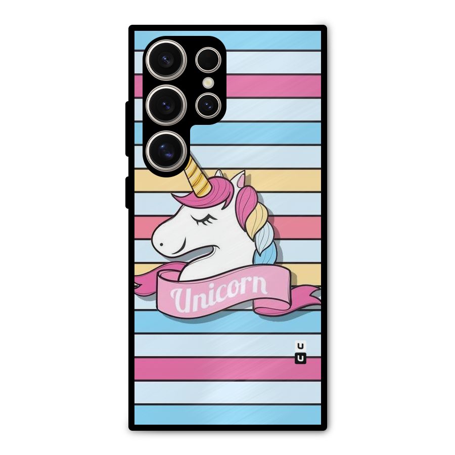 Unicorn Stripes Metal Back Case for Galaxy S24 Ultra