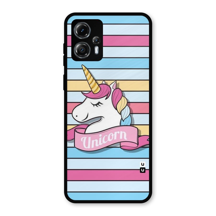 Unicorn Stripes Metal Back Case for Moto G13