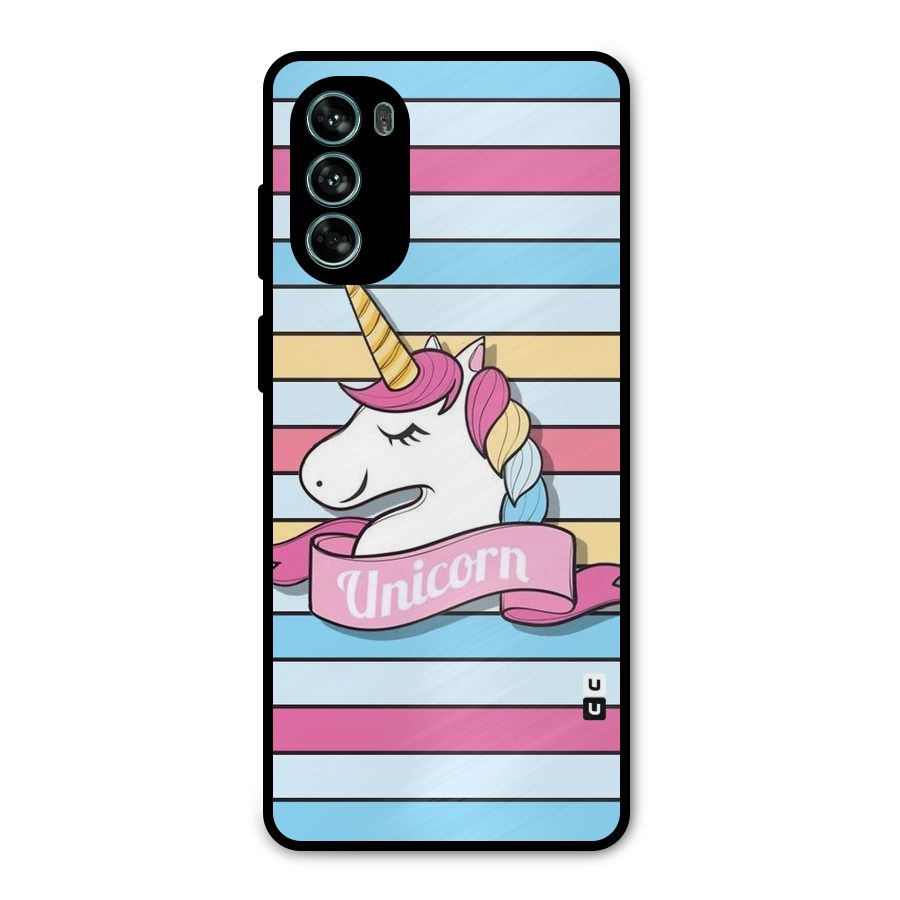 Unicorn Stripes Metal Back Case for Moto G62