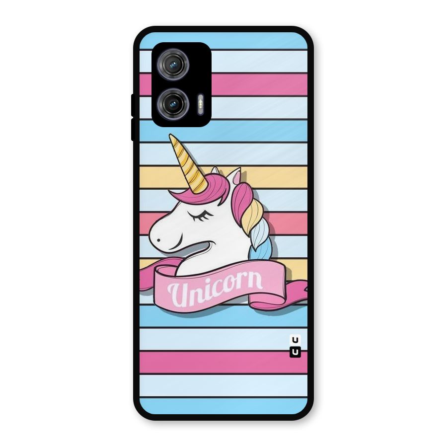 Unicorn Stripes Metal Back Case for Moto G73