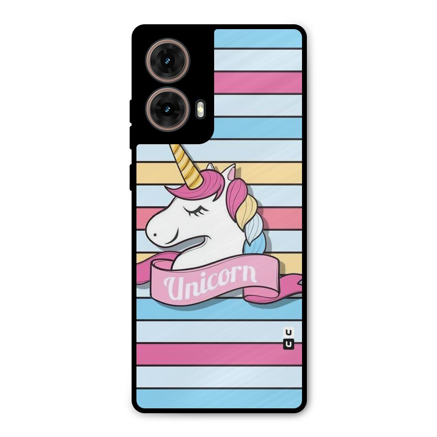 Unicorn Stripes Metal Back Case for Moto G85