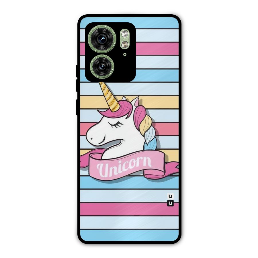 Unicorn Stripes Metal Back Case for Motorola Edge 40 5G