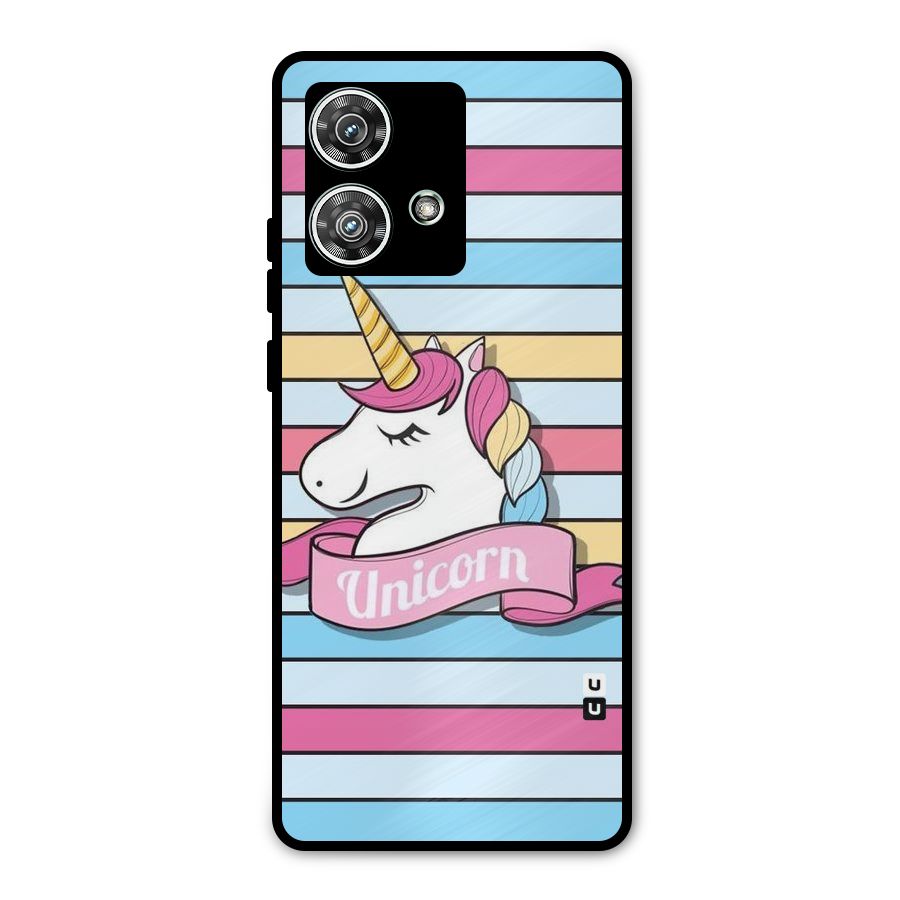 Unicorn Stripes Metal Back Case for Motorola Edge 40 Neo
