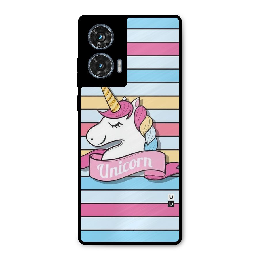 Unicorn Stripes Metal Back Case for Motorola Edge 50 Fusion