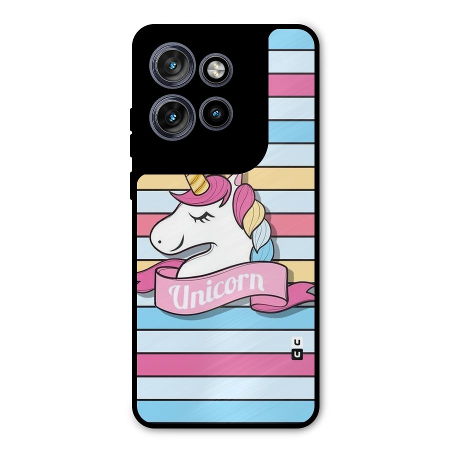 Unicorn Stripes Metal Back Case for Motorola Edge 50 Neo
