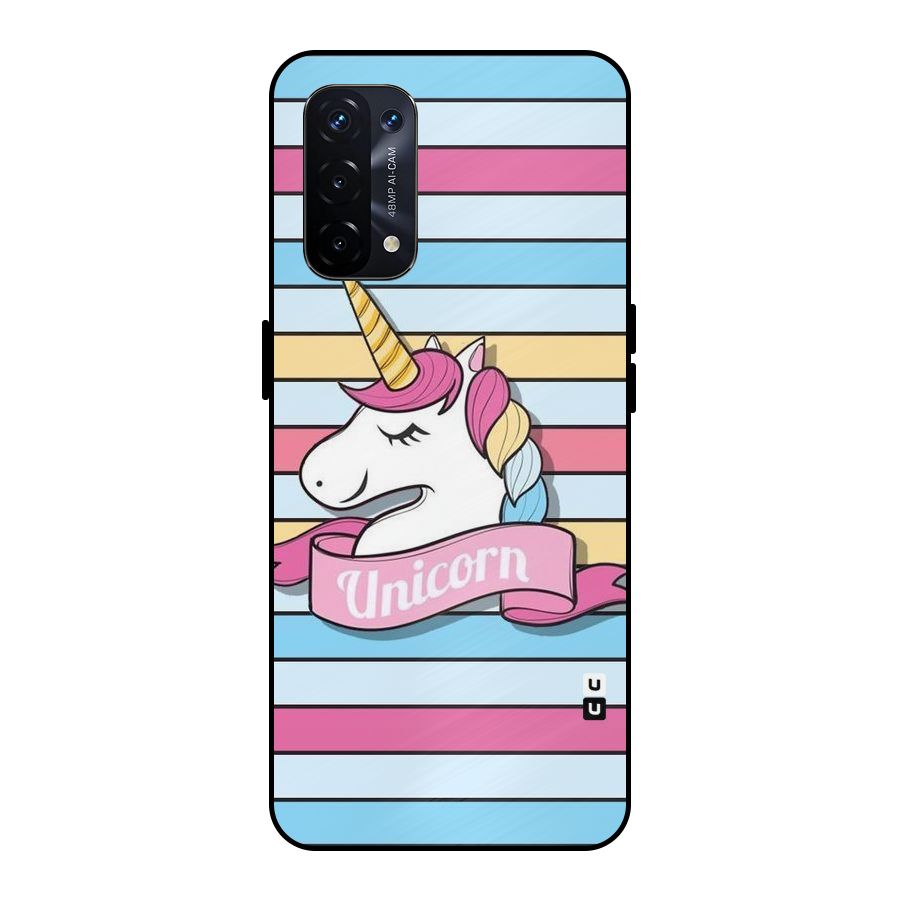 Unicorn Stripes Metal Back Case for Oppo A74 5G