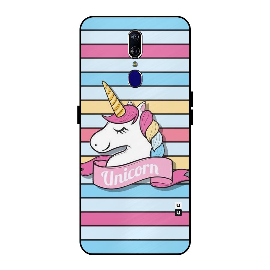 Unicorn Stripes Metal Back Case for Oppo F11