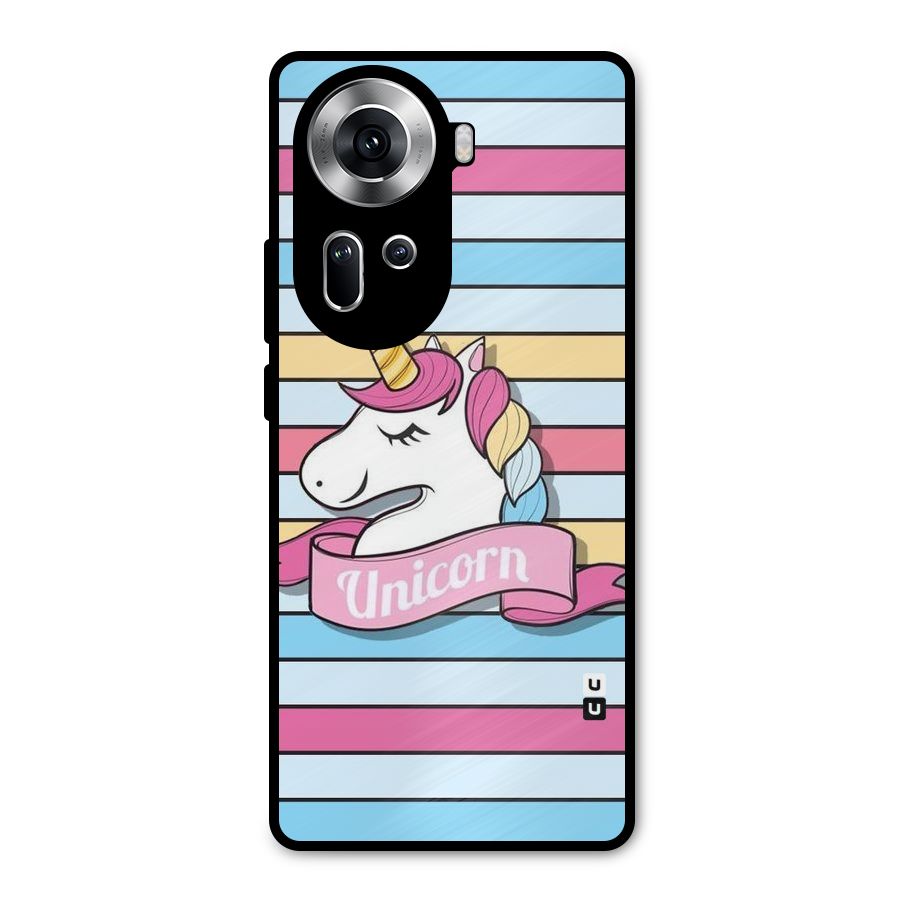 Unicorn Stripes Metal Back Case for Oppo Reno11 5G